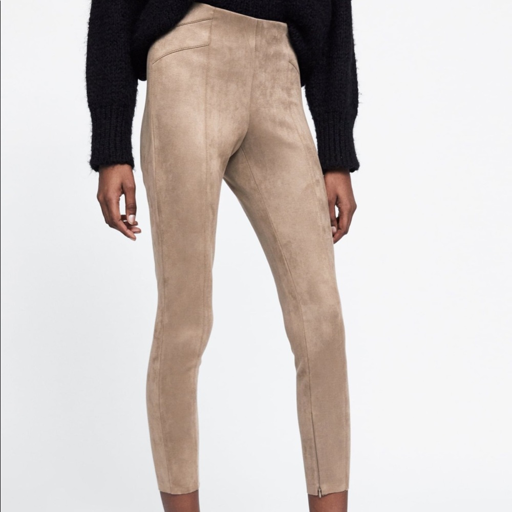 Zara faux suede leggings